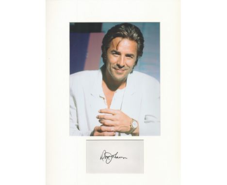 Actor, Don Johnson matted signature piece, overall size 16x12. This beautiful item features a colour photo and a signed white