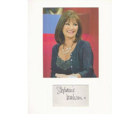 Actor, Stephanie Beacham matted signature piece, overall size 16x12. This beautiful item features a colour photo and a signed