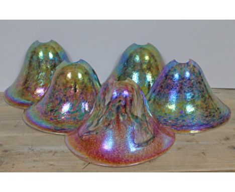 A group of five Murano style glass wall light shades, width 33cm each.