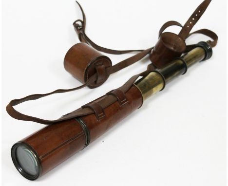 A WWI MK IV British field telescope by Broadhurst Clarkson & Co numbered 34896 and dated 1916, with leather strap. Condition 
