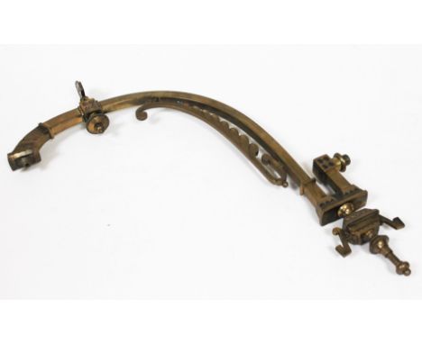 A Victorian Aesthetic brass lamp bracket, length 50cm.