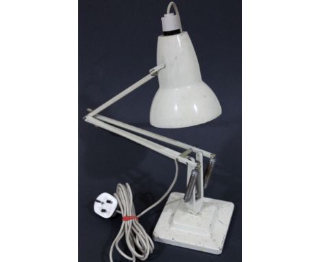 A Herbert Terry & Sons white angle poise lamp.
