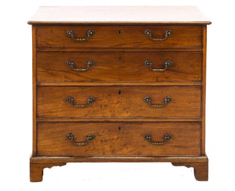 A George III Mahogany Straight Front Bachelor's Chest, circa 1800, the moulded top above four long graduated drawers, the top