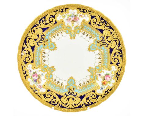 A Royal Crown Derby Porcelain Tea Plate, from the Judge Elbert Henry Gary service, circa 1909, painted by Albert Gregory with