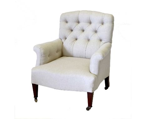 Howard &amp; Sons: An Early 20th Century Upholstered Armchair, stamped Howard &amp; Sons Ltd, Berners Street, and numbered 46