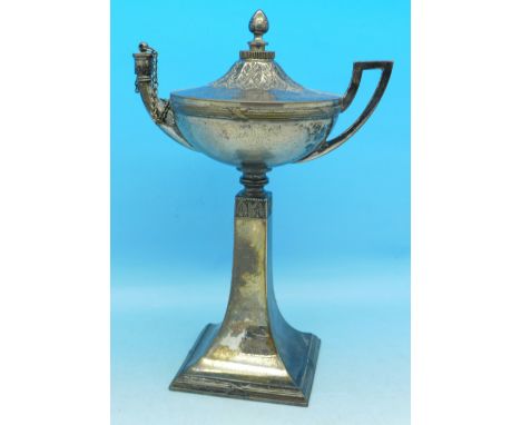 A plated Edwardian cigar lighter, 16.5cm