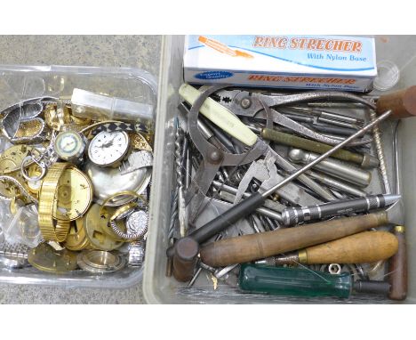 Watches, watch parts and tools