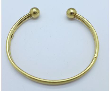 A 9ct gold torq bangle, 3.6g