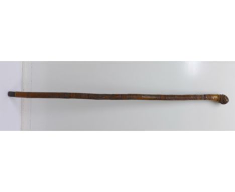 A MEIJI PERIOD JAPANESE GADGET WALKING CANE, the bamboo cane