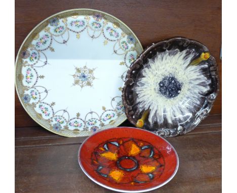 Three plates comprising Poole, German & Noritake