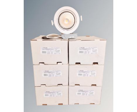 Six Philips LED green Accent light fittings, boxed.