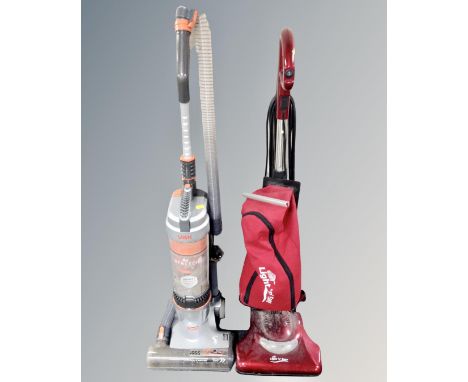 A Vax Air Stretch vacuum together with a light and easy vacuum