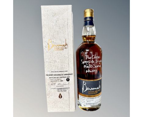 Benromach Speyside single Malt Scotch Whisky exclusive single cask, distilled 2011, bottled 2019, 59.1%, 70cl, boxed.