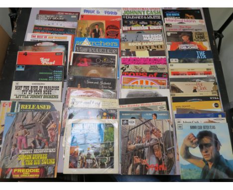 Various Rock and Pop 50s and 60s LP records including Manfred Mann, Frankie Laine, The Yardbirds, Eddie Cochran, Petula Clark