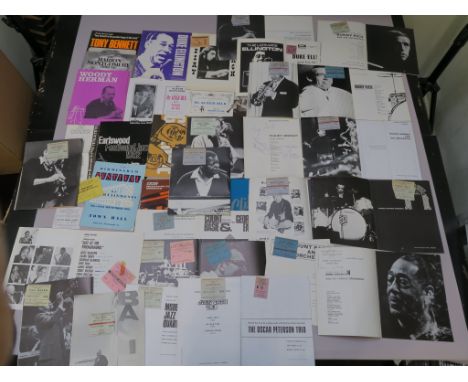 A collection of jazz programmes many with concert tickets attached programmes with tickets include Count Basie at Birmingham 
