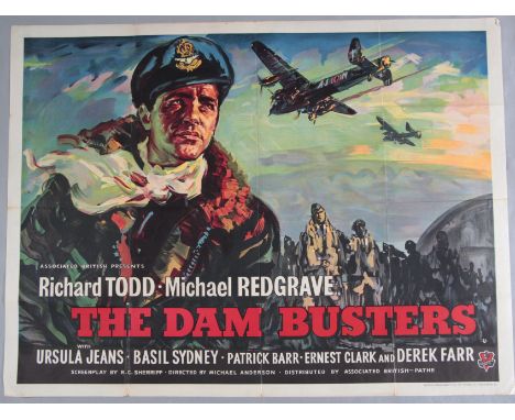 The Dam Busters (1955) Rare British Quad film poster&nbsp;starring Richard Todd and Michael Redgrave directed by Michael Ande