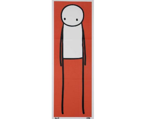 Stik (British 1979-), 'Standing Figure (UK Big Issue Red), 2013, offset lithograph in colours on paper, accompanied by a copy
