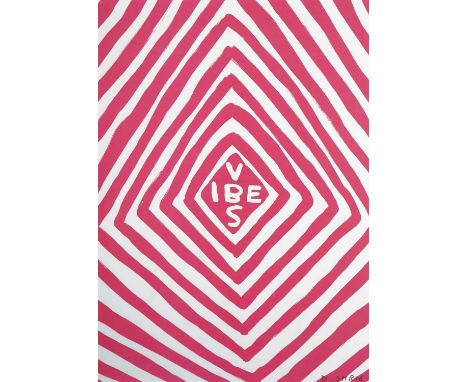 David Shrigley (British 1968-), 'Vibes', 2018, offset lithograph in colours on thin wove paper, signed in black ink, from an 