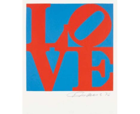 Robert Indiana (American 1928-2018), 'Love Red/Blue', 1996, silkscreen in colours on wove paper, signed, dated, and numbered 