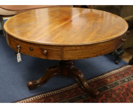 A mahogany drum table W.124cm