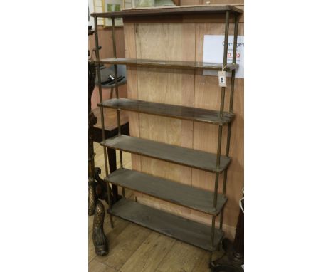 A Rosewood and gilt metal six tier bracket W.80cm