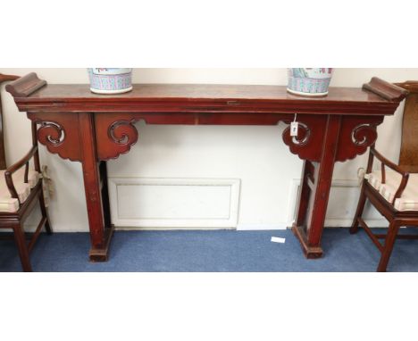 A Chinese hardwood altar table W.194cm