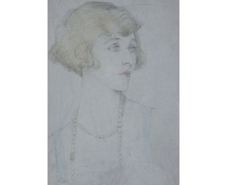 Violet Duchess of Rutland (1856-1937)watercolour and pencilPortrait of Lady Diana Coopersigned23 x 17cm