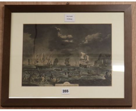 James Wilson, after Van Maulen, lithograph, The Greenland Whale Fishery, 25 x 34cm
