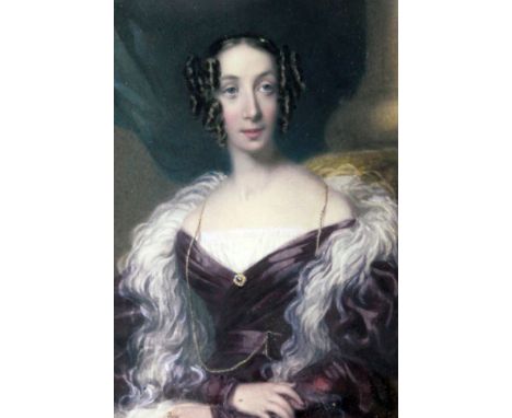 Victorian School, watercolour, portrait of a lady, 19 x 14cm7.5 x 5.5in.