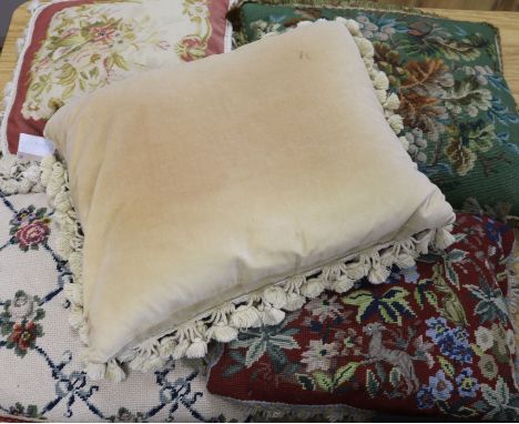Five tapestry cushions