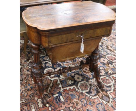 A Victorian walnut games / work table W.71.5cm