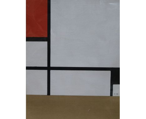 After Piet Mondrian, pochoir print from an edition of 200, abstract, 31 x 24.5cm, unframed