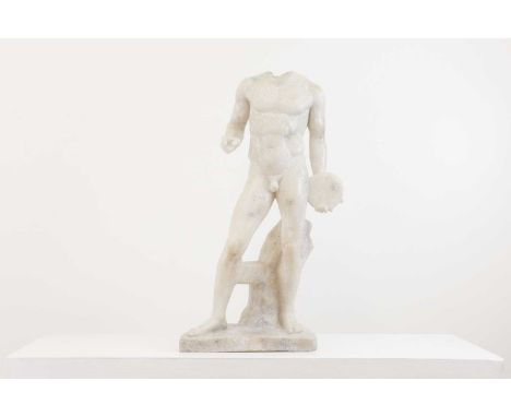 A composition fragment after the Standing Discobolus,of recent manufacture,38cm wide23cm deep76cm highCondition ReportGeneral