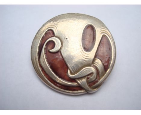 A Liberty & Co silver and enamel Art Noveau brooch, 1907. 