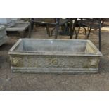 A good reconstituted stone rectangular garden trough.