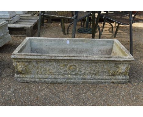 A good reconstituted stone rectangular garden trough.