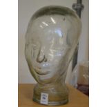 A glass head.