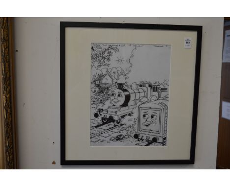 Tim Marwood, original artwork for Thomas the Tank Engine, framed and glazed.