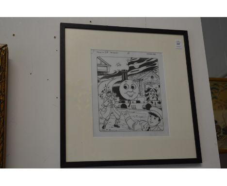 Tim Marwood, original artwork for Thomas the Tank Engine, framed and glazed.