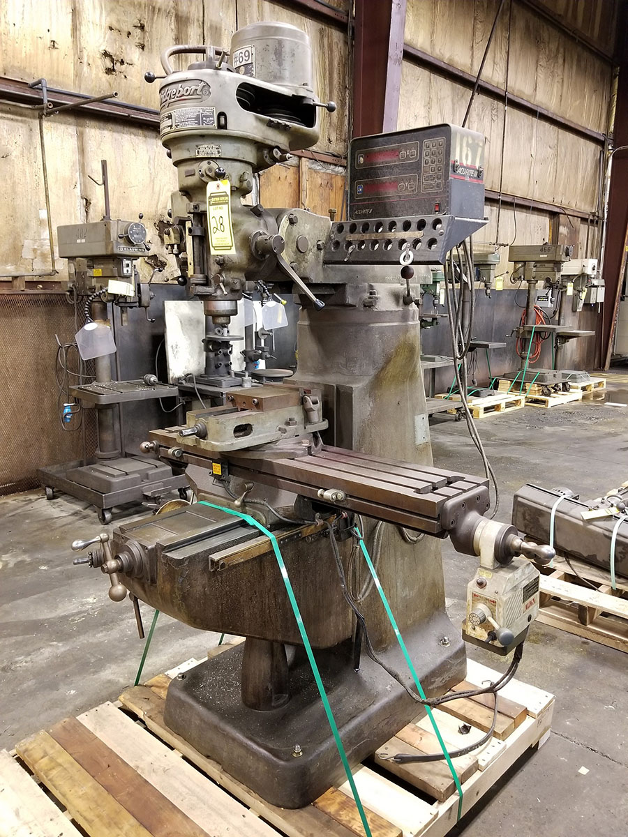 BRIDGEPORT VERTICAL MILLING MACHINE, MODEL 14095, POWER DRAW BAR, 80 ...