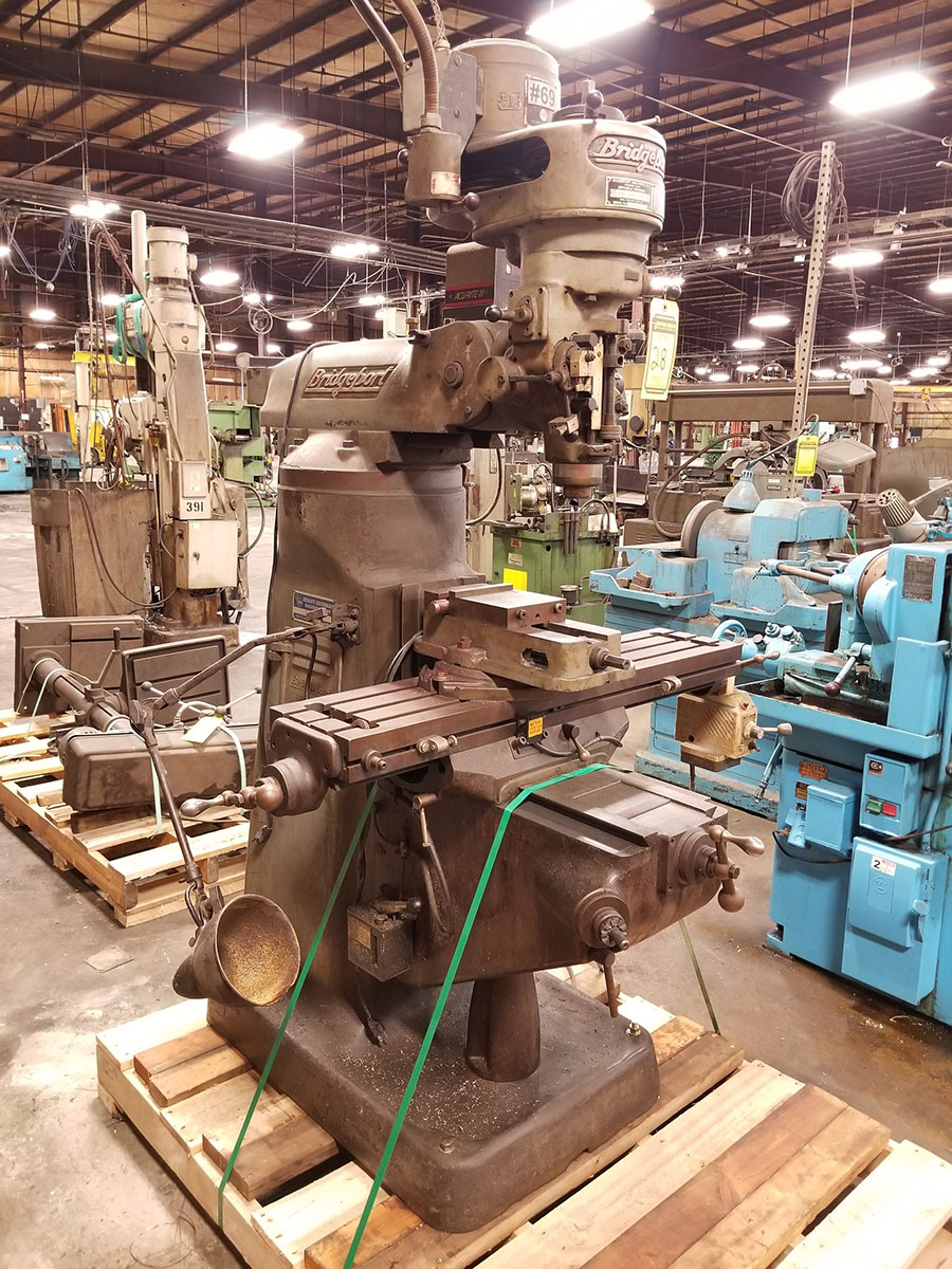 BRIDGEPORT VERTICAL MILLING MACHINE, MODEL 14095, POWER DRAW BAR, 80