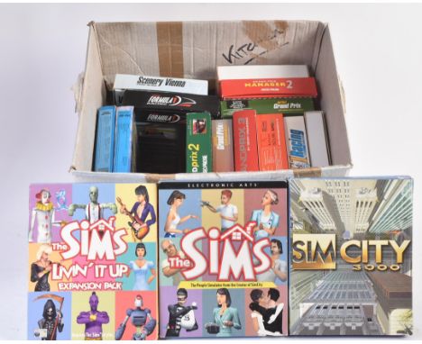 Retro Gaming - a large collection of vintage Big Box PC CD ROM computer video games to include; Sim City 3000, Theme Park Wor