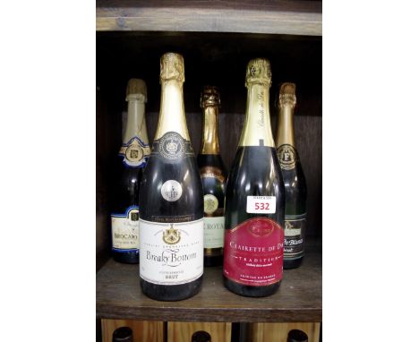 Five various 75cl bottles of sparkling wine, to include: a Brocard Pierre NV champagne; and Breaky Bottom 1999 vintage. (5)