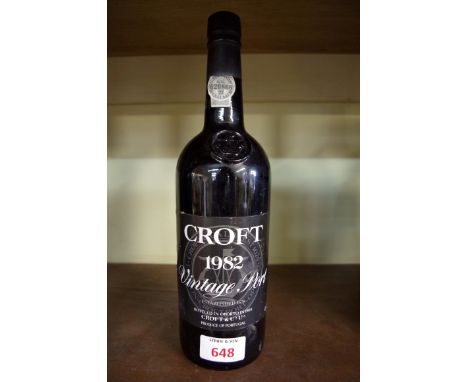 A 75cl bottle of Croft 1982 vintage port. 