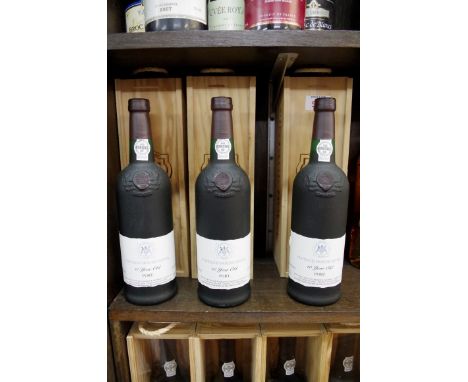 Three 75cl bottles of Taylor's 'Vintage House Hotel' 10 year old port, each in pine box. (3)Bottled in 1998 for the inaugurat