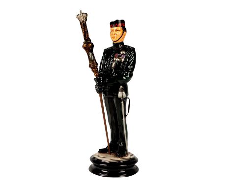 Limited edition porcelain modeled as a military officer from the British Indian Army. Michael Sutty backstamp. Artist: Michae