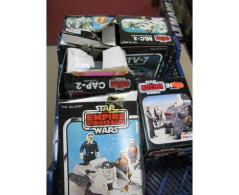 Five Original Star Wars Trilogy The Empire Strikes Back Plastic Toy Space Vehicles, (Mini Rigs) by Palitoy including PDT-8, i