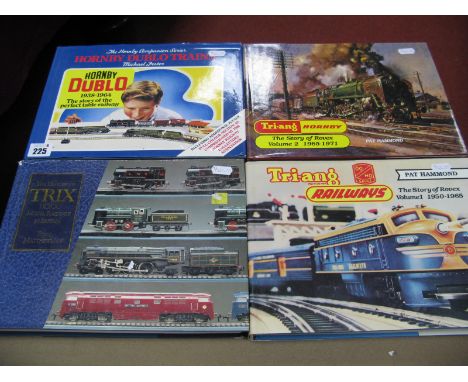 Four Modern Hardbook Books, all with model railway thematics including The History of Trix HO/OO Model Railways in Britain by