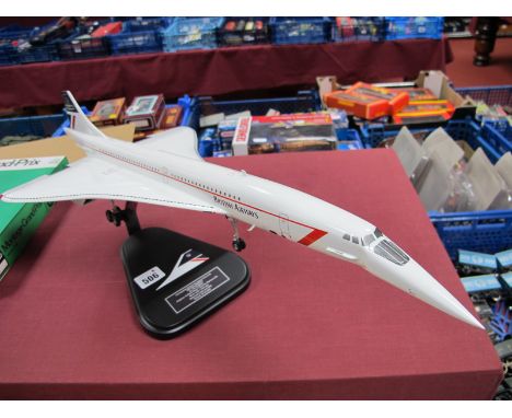 A Bravo Delta Models 1:100th Scale Mahogany Model Aerospatiale British Aerospace Concorde 'British Airways' Livery G-BOAC, la