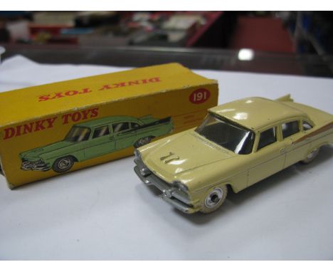 Dinky Toys No 191 Dodge Royal Sedan Cream, with brown flashing's, overall good, in poor box.